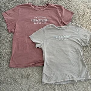 Abercrombie & Fitch Women’s Pink and Cream T-Shirts - both for $20